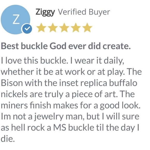 Montana Silversmiths Miner's Indian Head Nickel Belt Buckle with Buffalo - Picture 6 of 12